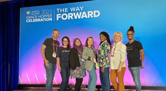 Les membres de l’équipe GitLab lors de la célébration Grace Hopper 2023